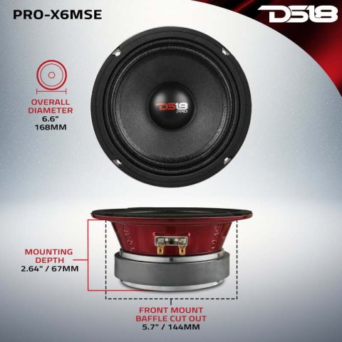 DS18 6.5in 250 Watts RMS 8 ohm Mid-Range Loudspeaker Sealed Back thumbnail 7