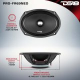 DS18 6x9in 250 Watts RMS 4 ohm Neodymium Full Range Loudspeaker thumbnail 1