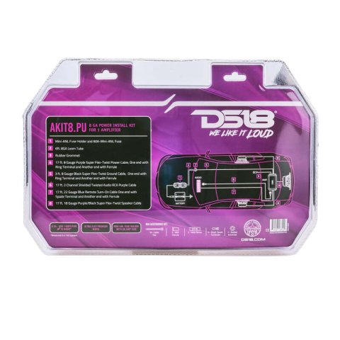 DS18 8-GA Amplifier Install Kit Advance- Purple thumbnail 3