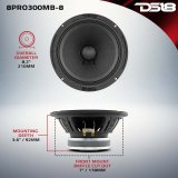 DS18 8in 150 Watts RMS 4 ohm Mid-Bass Loudspeaker thumbnail 7