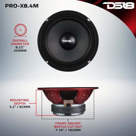 DS18 8in 275 Watts RMS 4 ohm Mid-Range Loudspeaker thumbnail 7