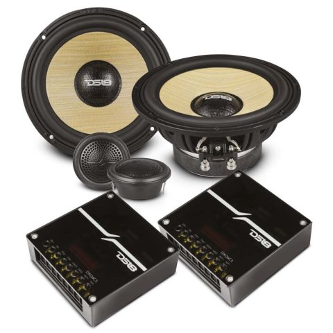 DS18 Dlx Quality 6.5in + 2in 2-Way 150 Watts RMS 4 ohm Yellow Straw + Composite Foam Cone Component thumbnail 6