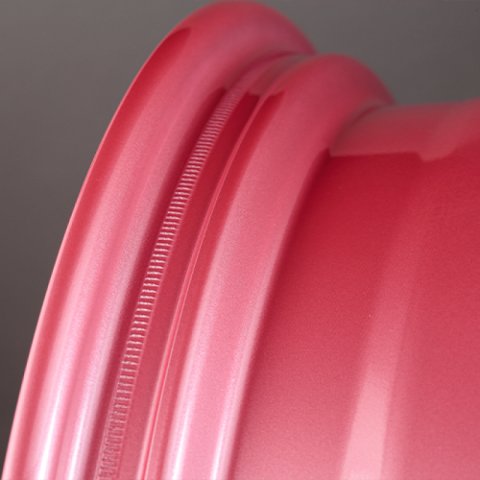 Gram Lights 57CR 18x8.5 +37 5x114.3 Sakura Pink Wheel (w/ Center Cap & No. 21 BK Air Valve) thumbnail 2