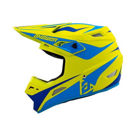 Answer 26 AR1 Mototown Helmet Matte Hyper Acid/Cyan/Dark Blue - Large thumbnail 1