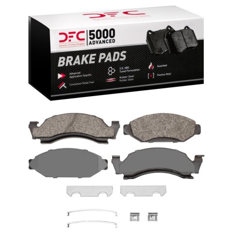 DFC 73-85 Ford F-150 RWD Front 5000 Advanced Semi Metallic Brake Pads and Hardware Kit