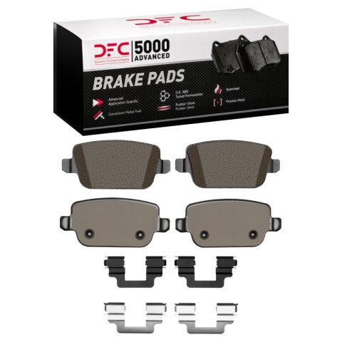 DFC 08-12 Land Rover LR2 Rear 5000 Advanced Low Metallic Brake Pads and Hardware Kit
