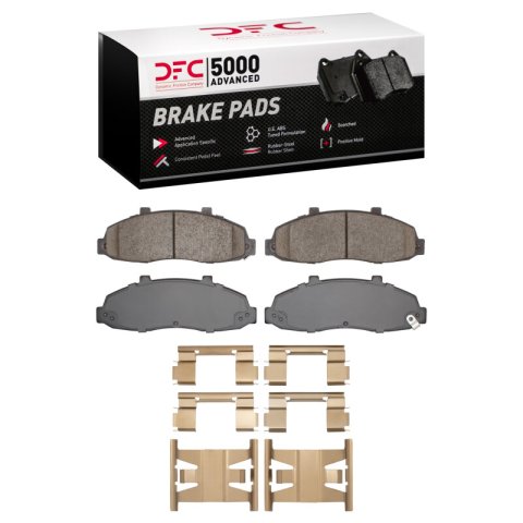 DFC 97-04 Ford F-150 RWD Front 5000 Advanced Ceramic Brake Pads and Hardware Kit