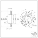 DFC 78-89 Porsche 930 Right Rear Drilled Brake Rotor thumbnail 4