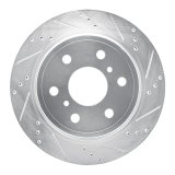 DFC 07-20 Cadillac Escalade Rear Right Drilled & Slotted Silver Brake Rotor thumbnail 1
