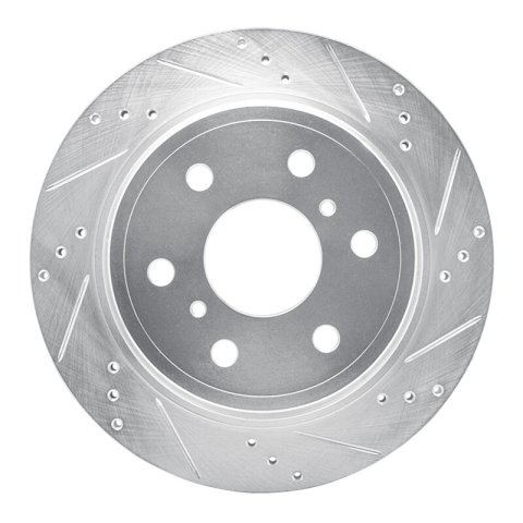 DFC 07-20 Cadillac Escalade Rear Right Drilled & Slotted Silver Brake Rotor
