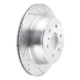 DFC 07-20 Cadillac Escalade Rear Right Drilled & Slotted Silver Brake Rotor thumbnail 2