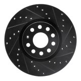DFC 05-25 Audi TT Front Right Drilled & Slotted Black Brake Rotor thumbnail 1