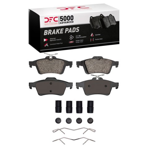 DFC 03-15 Chevrolet Cobalt Rear 5000 Advanced Low Metallic Brake Pads and Hardware Kit