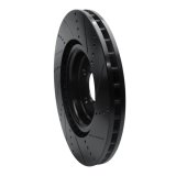 R1 2012-2025 Dodge Durango Front Left Drilled & Slotted Black Brake Rotor thumbnail 3