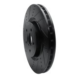 R1 2012-2025 Dodge Durango Front Left Drilled & Slotted Black Brake Rotor thumbnail 5