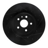 R1 2009-2015 Cadillac CTS Front Right Drilled & Slotted Black Brake Rotor thumbnail 1
