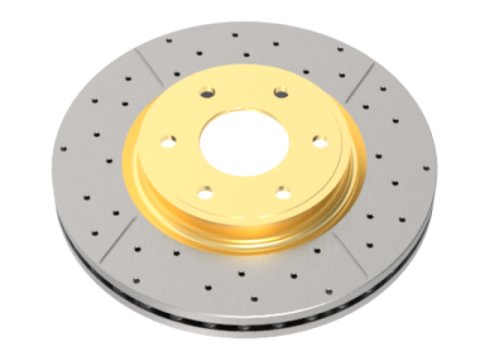 DBA 2022+ Honda HR-V 1.5L Series RV Hybrid Front Drilled & Slotted Street Series Rotor w/Gold Hat