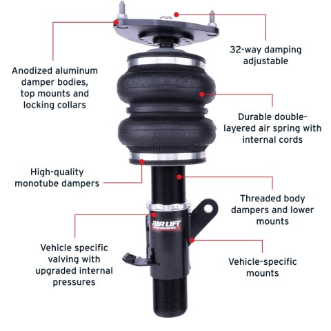 Air Lift Performance 12-25 Subaru BRZ / 12-20 Toyota GT86 Front Air Suspension Kit thumbnail 4