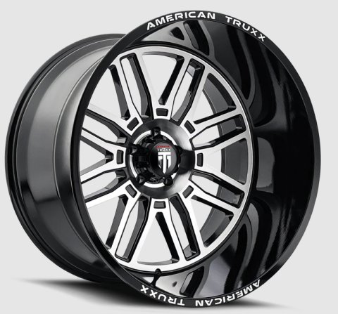 American Truxx AT1915 Restless 24x14 / 6x135 BP / -76mm Offset / 87.1mm Hub Gloss Black Milled Wheel