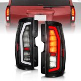 Anzo 07-14 Chevrolet Suburban / 07-14 GMC Yukon Black Full LED Tail Light Plank Style w/ Clear Lens thumbnail 1