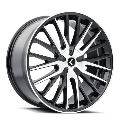 Kraze KR185 Double Down 22x8.5 / 5x110/115 BP / 38mm Offset / 73mm Hub Gloss Black Machined Wheel thumbnail 1