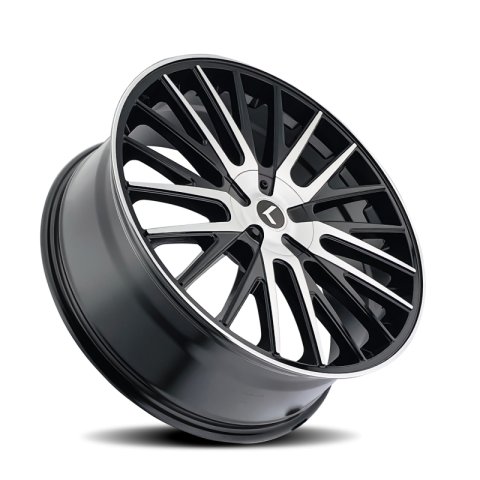 Kraze KR185 Double Down 22x8.5 / 5x110/115 BP / 38mm Offset / 73mm Hub Gloss Black Machined Wheel thumbnail 2