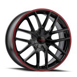 Touren 3260 TR60 20x8.5 / 5x112/120 BP / 40mm Offset / 74.1mm Hub Gloss Black w/ Red Ring Wheel thumbnail 1