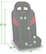 PRP Polaris RZR PRO XP4/PRO R4/Turbo R4 UTV XCR Fold Flat Rear Suspension Seats (Pair) - Black thumbnail 2
