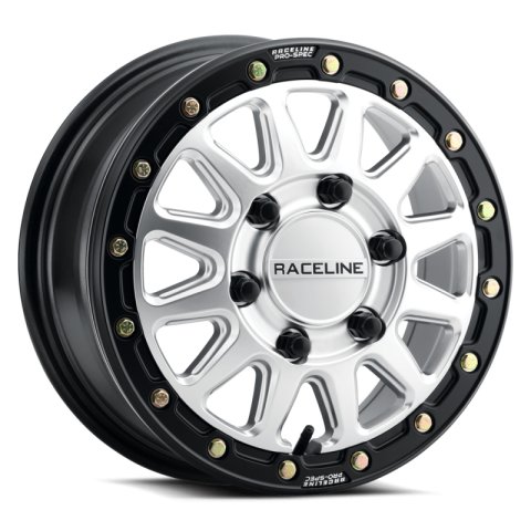 Raceline A14SB Alpha 15x7in / BP / 25mm Offset / 68mm Bore - Hyper Silver w/Black Ring thumbnail 1