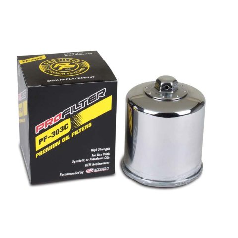 ProFilter Honda/Kawasaki/Polaris/Yamaha Spin-On Chrome Various Performance Oil Filter - Single thumbnail 2