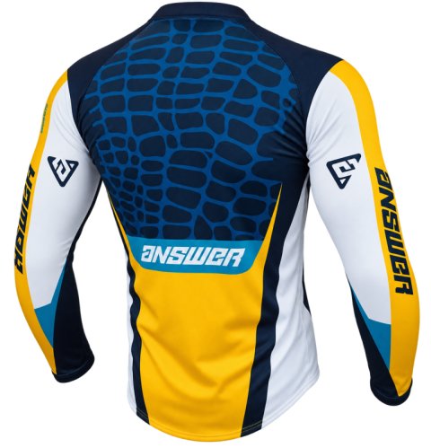 Answer Syncron Raceday Jersey Yellow/Navy/Cyan/White - XS thumbnail 1