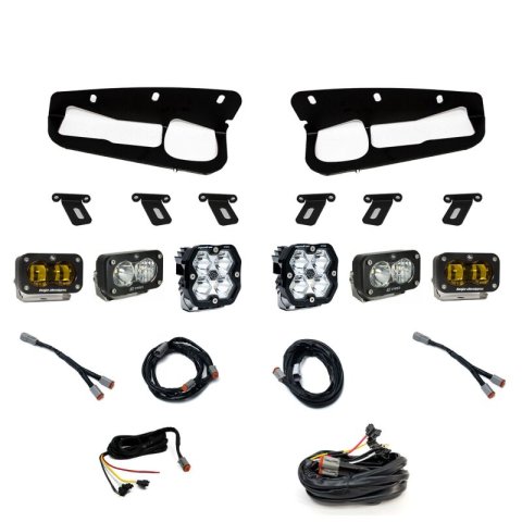 Baja Designs 21-25 Ford Bronco Squadron 2.0 Pro (Spot) & S2 Pro D/C / S2 SAE Ambr FPK ST Bmpr w/UP