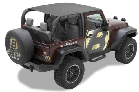 Bestop 10-18 Jeep Wrangler JK 2-Door Header Safari Bikini (Black Diamond)