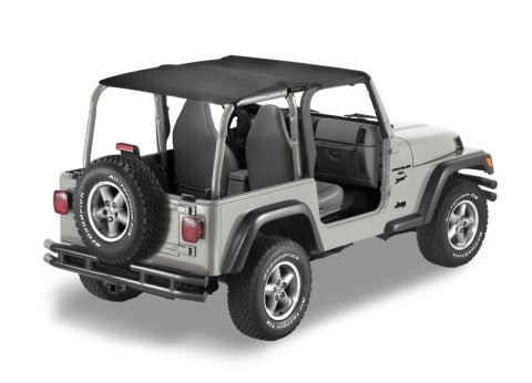 Bestop 97-02 Jeep Wrangler TJ Header Safari Bikini (Black Denim)