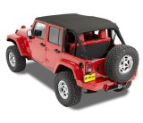 Bestop 10-18 Jeep Wrangler JK 4-Door Header Safari Cable Style Bikini (Black Diamond) thumbnail 1