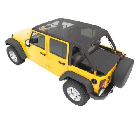 Bestop 10-18 Jeep Wrangler JK 4-Door Header Safari Cable Style Bikini (Mesh) thumbnail 1
