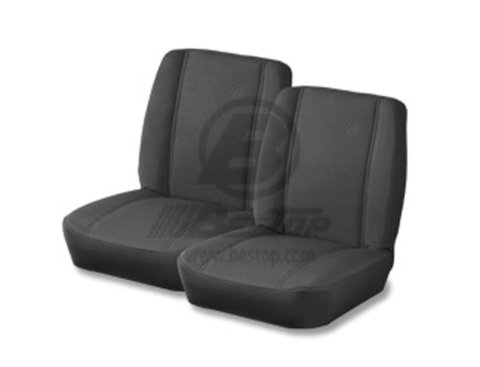 Bestop 55-83 Jeep Cj5 Front Trailmax II Classic Seat (All Vinyl Black Crush) thumbnail 1