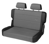 Bestop N-Tumble Seat - 55-83 Jeep Cj5 Rear Trailmax II Fold (Center Fabric Insert Black Denim) thumbnail 1