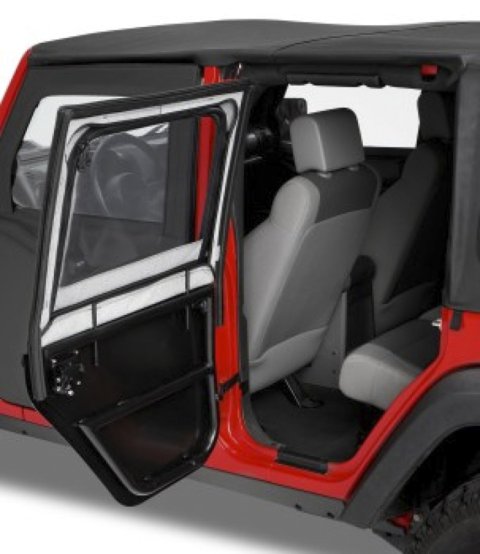 Bestop 07-18 Jeep Wrangler JK 4-Door Element Upper Doors (Rear Doors Black Diamond) thumbnail 1