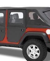 Bestop 07-18 Jeep Wrangler JK 4-Door Full Fabric Doors (Rear Doors Black Diamond) thumbnail 1