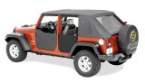 Bestop 07-18 Jeep Wrangler JK 4-Door Lower Fabric Doors (Rear Doors Black Diamond) thumbnail 1