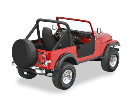 Bestop 76-86 Jeep Cj7 / 81-85 Scdodge Rambler Cj8 Lower Fabric Doors (Black Crush) thumbnail 1
