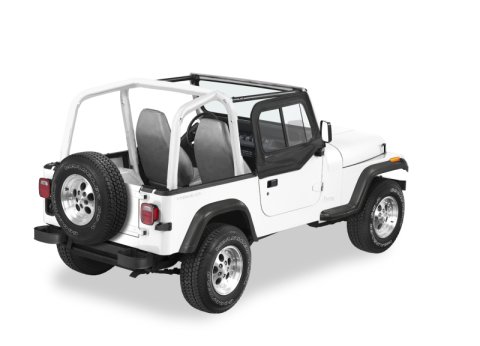 Bestop 88-95 Jeep Wrangler YJ Upper Door Sliders Black Denim Single Sliding Window thumbnail 1