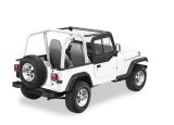 Bestop 97-06 Jeep Wrangler TJ Upper Door Sliders (Black Denim Dual Sliding Window) thumbnail 1
