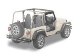 Bestop 97-06 Jeep Wrangler TJ Upper Fabric Doors (Black Denim) thumbnail 1