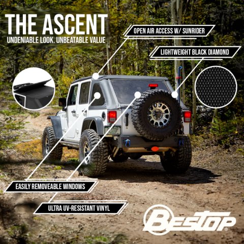 Bestop 07-18 Jeep Wrangler JK 4-Door Ascent (Black Diamond) thumbnail 2