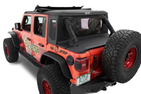 Bestop 18-26 Jeep Wrangler JL 4-Door Halftop Soft Top (Black Diamond) thumbnail 2