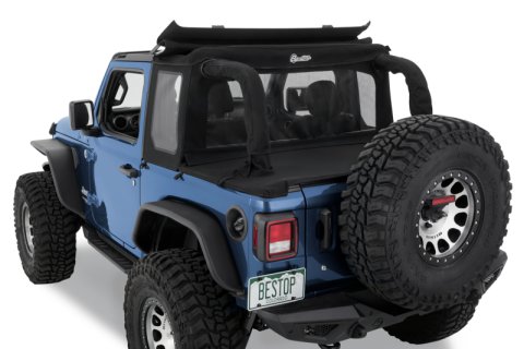 Bestop 18-23 Jeep Wrangler JL 2-Door Halftop Soft Top (Black Diamond) thumbnail 2