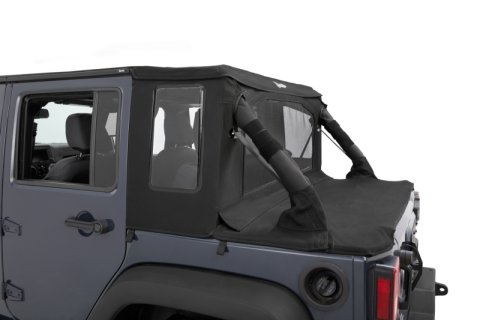 Bestop 07-18 Jeep Wrangler JK 4-Door Halftop Soft Top (Premium Black Twill) thumbnail 5