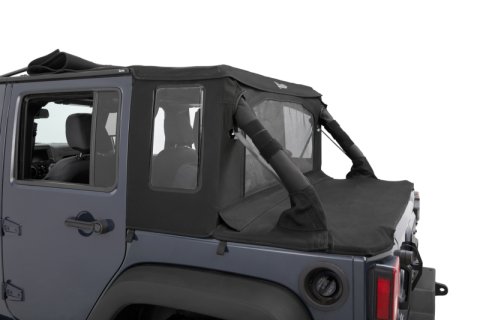 Bestop 07-18 Jeep Wrangler JK 4-Door Halftop Soft Top (Premium Black Twill) thumbnail 6